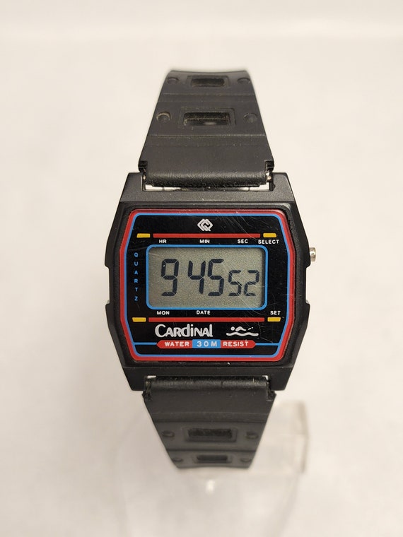 Vintage Black Digital Watch Cardinal Quartz LED Gift for Her him Etsy Canada