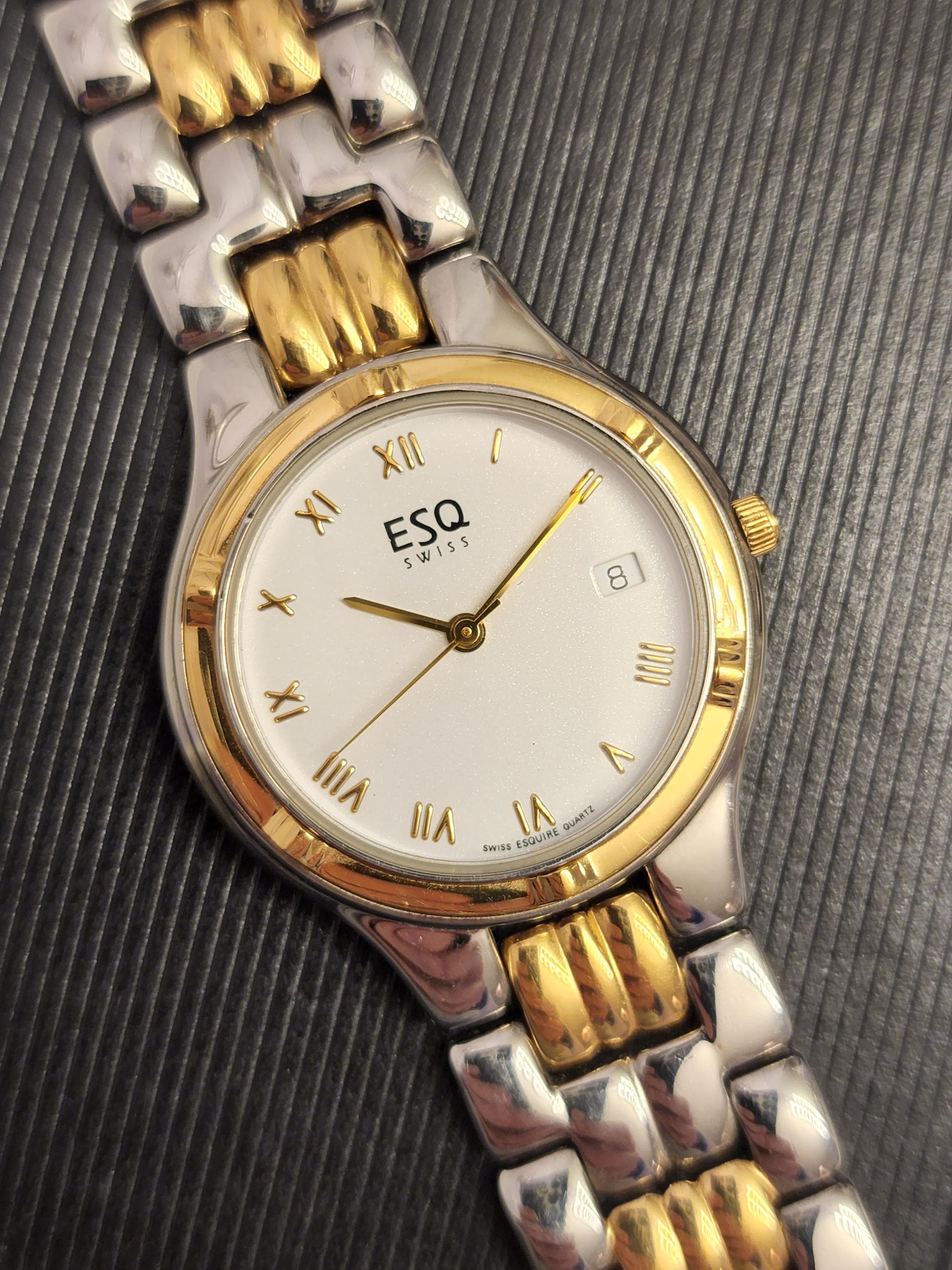 Retro Two Tone Watch Esq Swiss Quartz Watch Gold Tone and  display picture 2