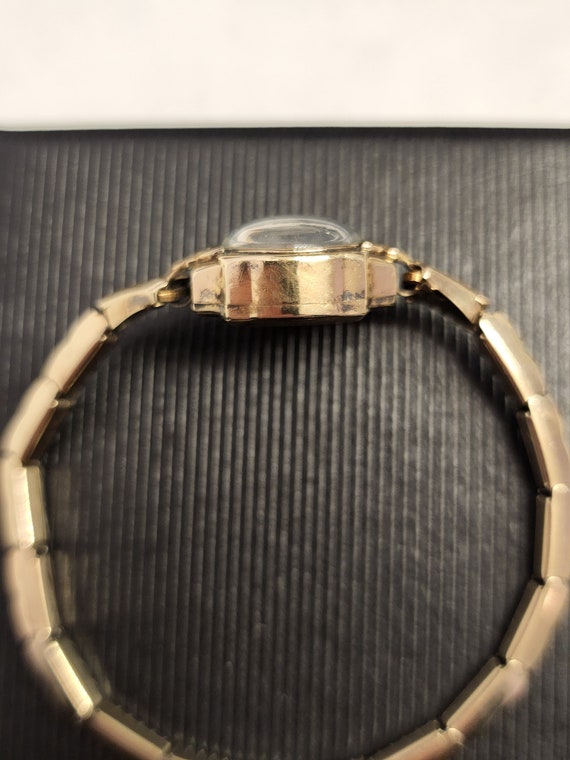 Antique Womens Gold Watch Dainty Bulova Manual Wi… - image 6