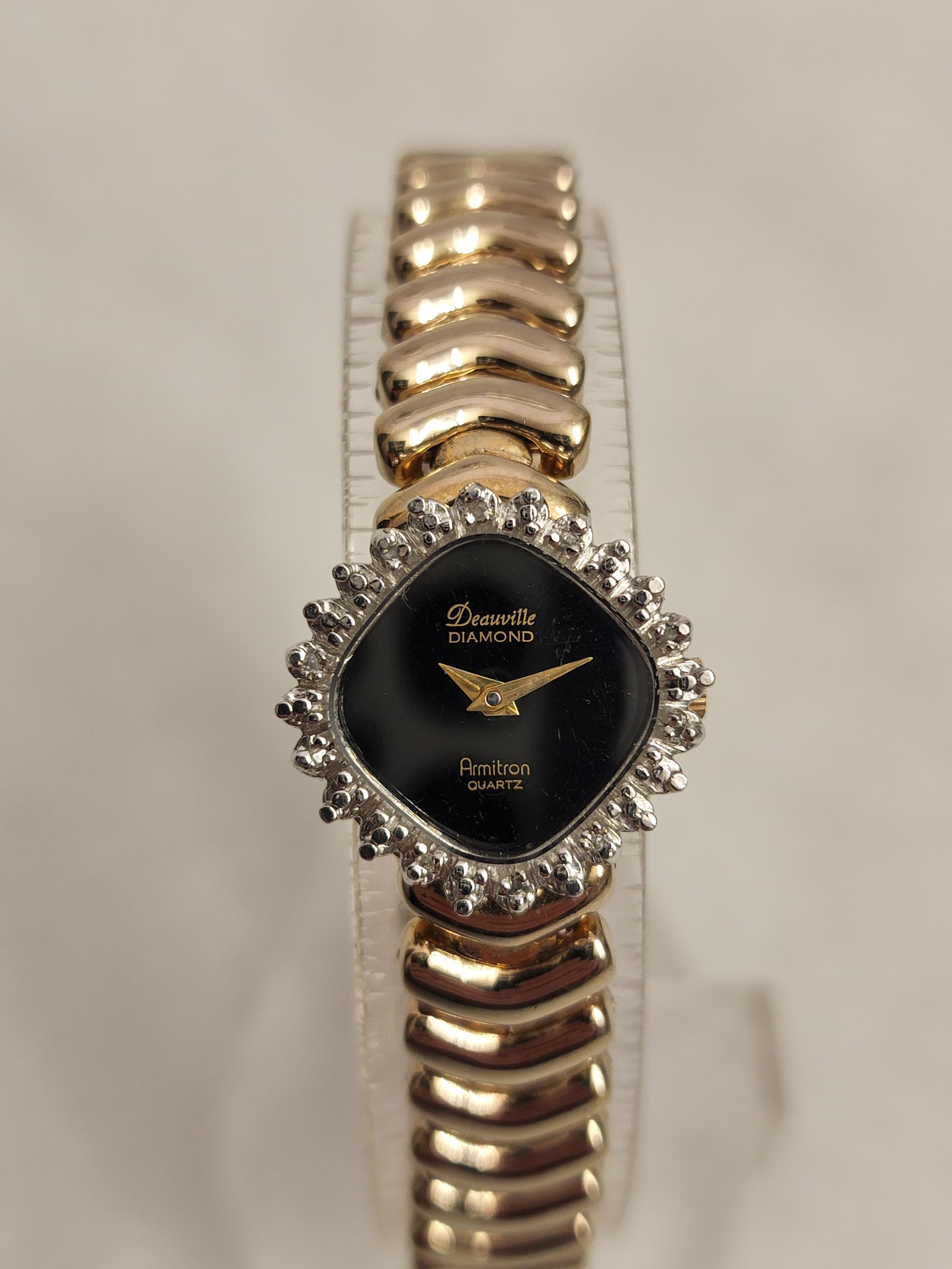 Vintage Gold Tone Womens Watch Deauville Diamond by Armitron  display picture 1