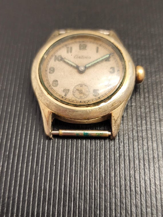 Vintage WW2 Era Certina Watch Mechanical Manual Wind With Sub Second Complication 29mm Jr Size Boys Size On Nato Strap Read Description View 4