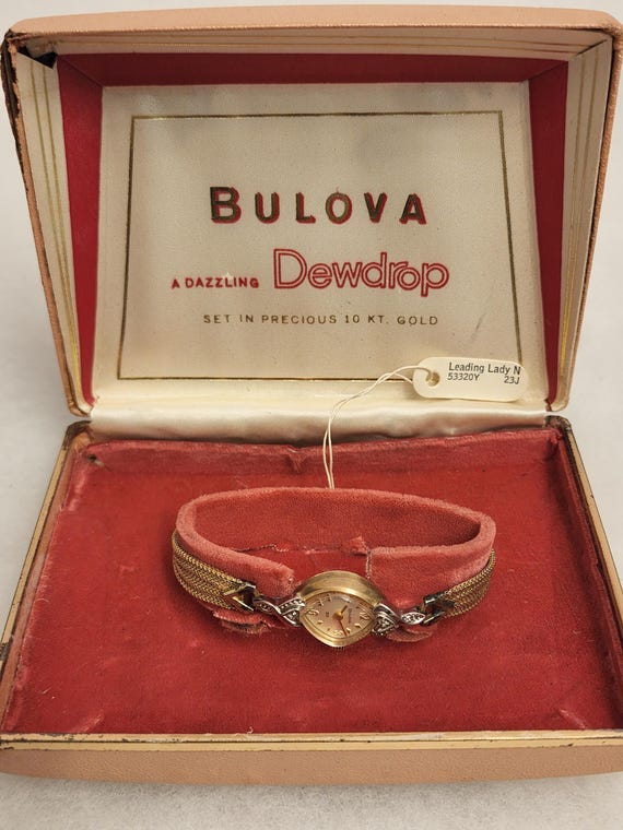 Vintage Womens Gold Watch Bulova 23 Mechanical Manual Wind 10k Rolled Gold Plated M4 1964 Dainty Cocktail Watch Gift For Her