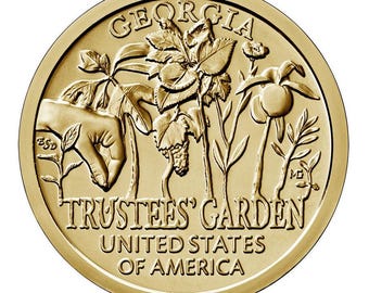 2019-P Native American 1 Dollar Coin, Georgia, Trustees Garden, Uncirculated from Roll