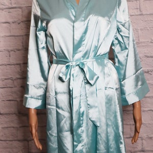 mint green dressing gown 1940s Mint Green Floral Cotton Dressing Gown main image 0