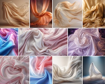 Digital backdrop, backgrounds for maternity or older children silk fabric overlays in white Set of 30 Digital Silk Fabric Overlays Digital