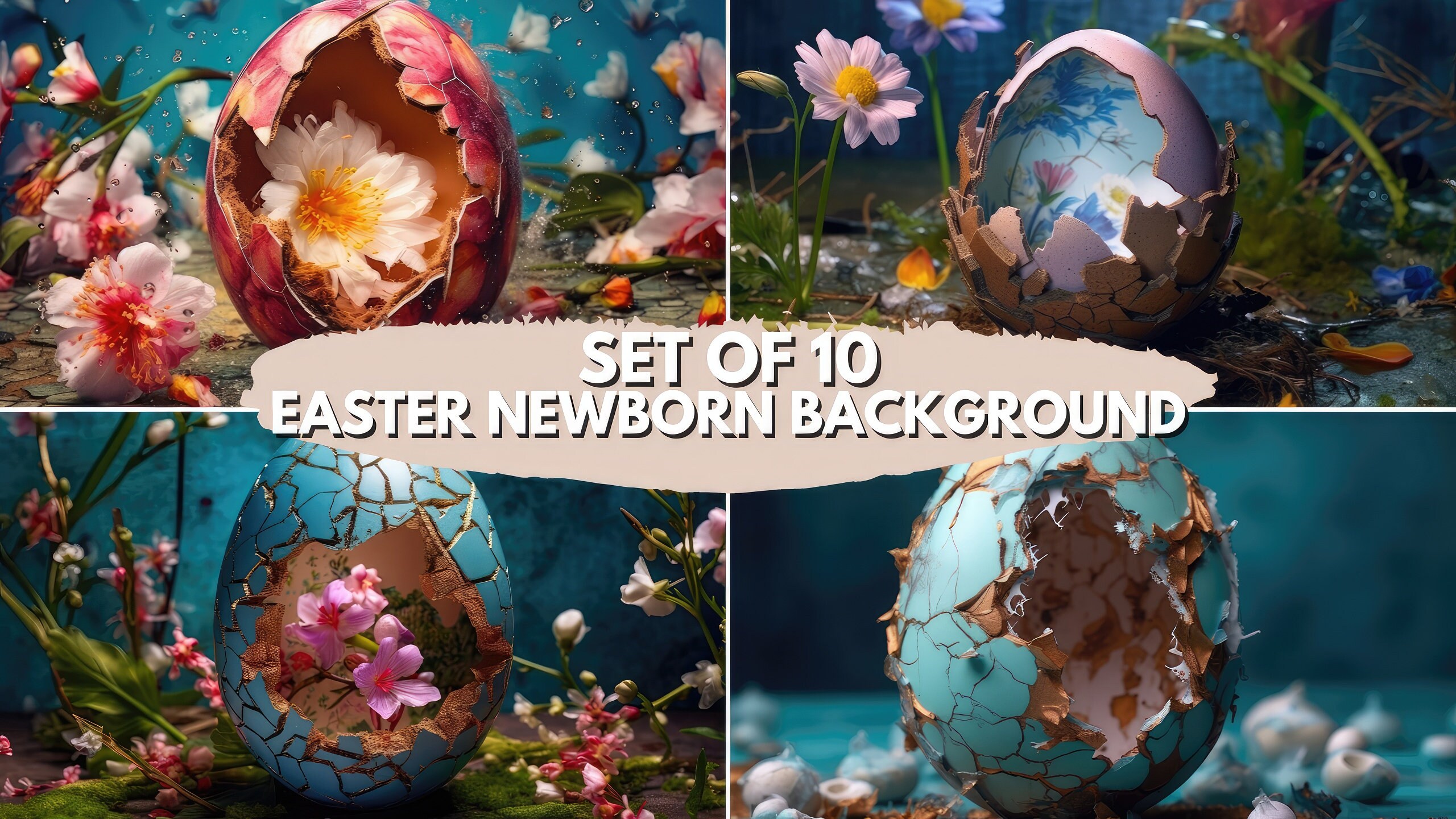 ヴィンテージ ファインアート 新生児デジタル背景、10 個セット 