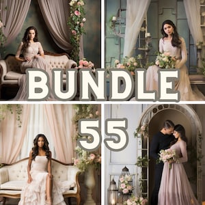 Vintage romantische digitale achtergrondcollectie - 55 Jpeg-bestanden om te downloaden | TeoDigitalOasis-winkel, studio-achtergronden, zwangerschaps-overlays