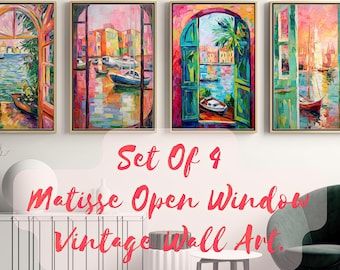 Matisse Print | Open Window | Vintage Wall Art | Colorful Wall Art | Flowers on Window | Landscape | DIGITAL DOWNLOAD | PRINTABLE Wall Art