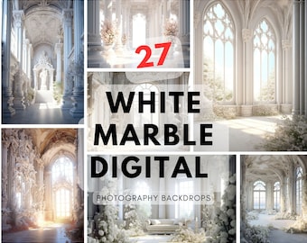 Digital Backdrops: 27x Breathtaking White Room Backgrounds, Maternity Overlays, Studio Backdrops, Photoshop Effects, Fine Art Textures