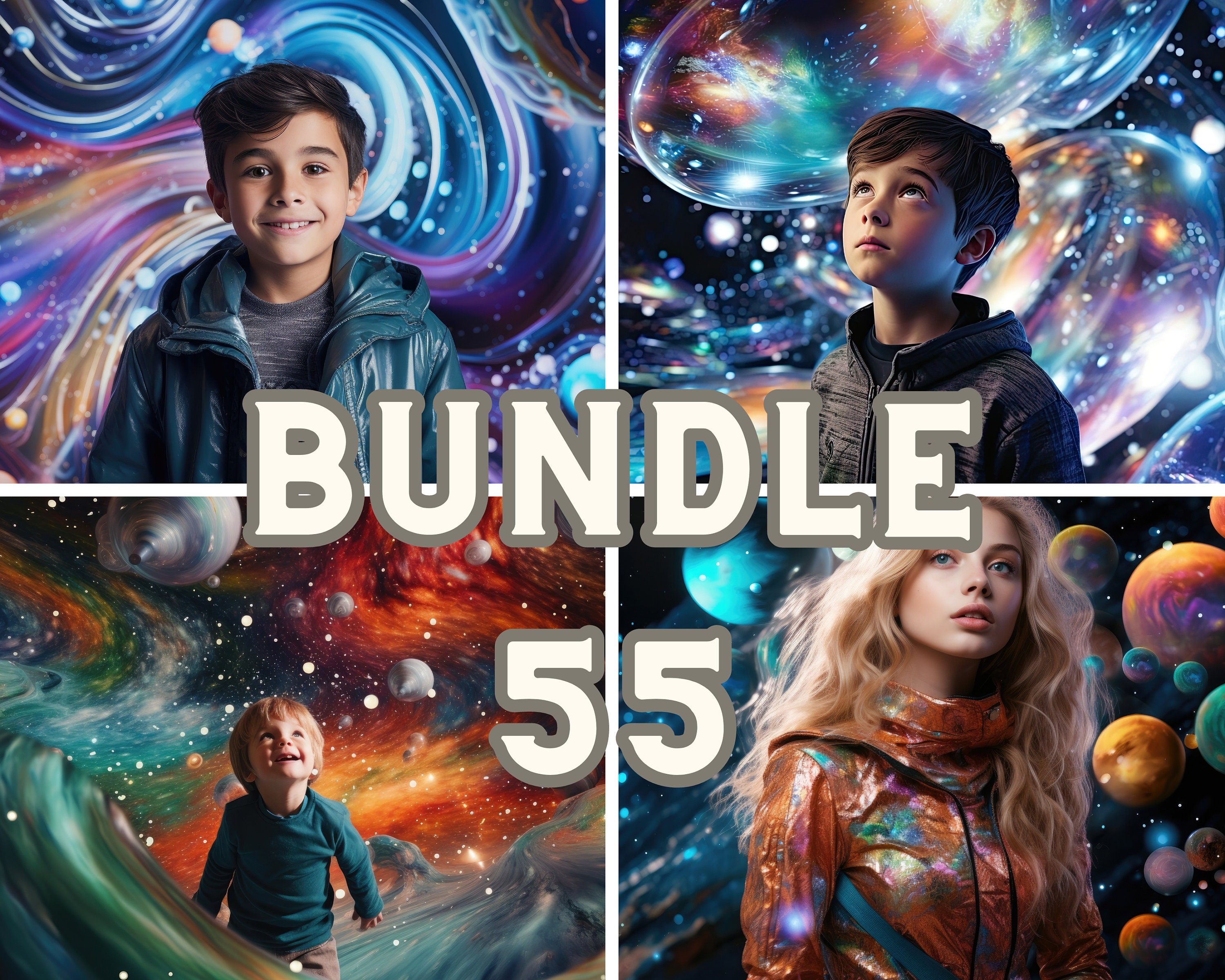 Space Odyssey Digital Backdrop Collection - 55 Jpeg Files for Download, Studio Backdrops, Maternity Overlays, Photoshop Overlays