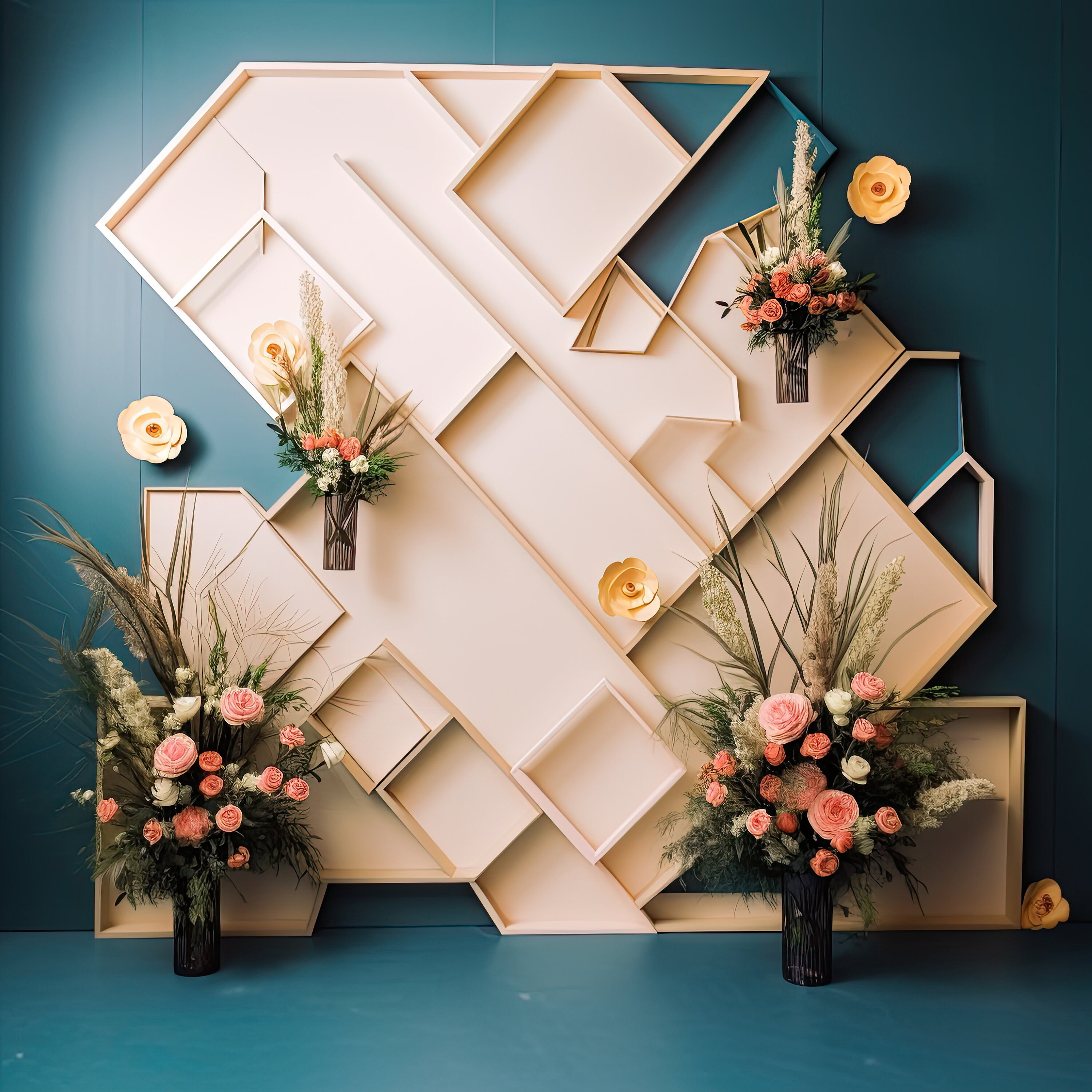 Modern Geometric Digital Backdrop Collection - 45 Jpeg Files for ...