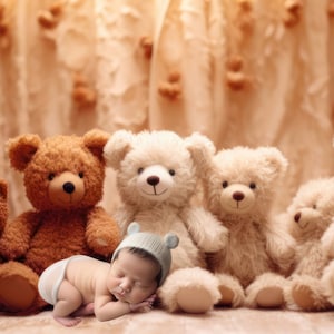 Nouveau-né numérique toile de fond 2-pack ours en peluche en peluche mignon fond fille garçon nouveau-né bambin ours en peluche ours nounours mignon fond garçon
