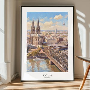 Köln Poster – Cologne Germany Travel Print, Kölner Dom Wall Art, Oil Painting Poster, Köln Geschenk Idee, Vintage Travel Poster Deutschland