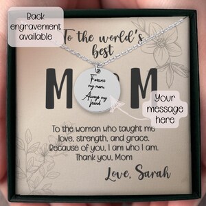 Personalisierte Münzhalskette mit Gravur, Minimalist Schmuck Geschenk für Mama, Muttertagskette mit eleganter Blumenkarte, Boho Chic Karte