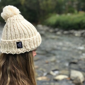Mountain Inspired Chunky Beanie (Cream Color)