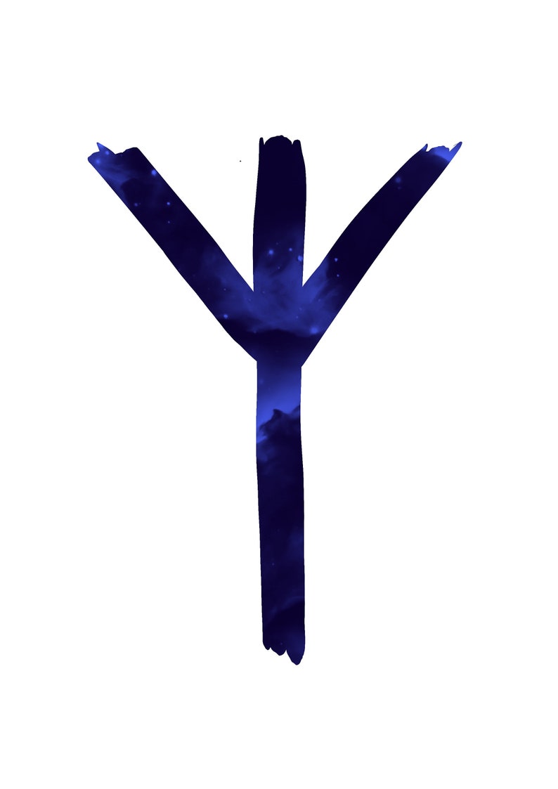 Algiz Rune, Elder Futhark PNG, Vikings Rune, Runic Alphabet Digital ...