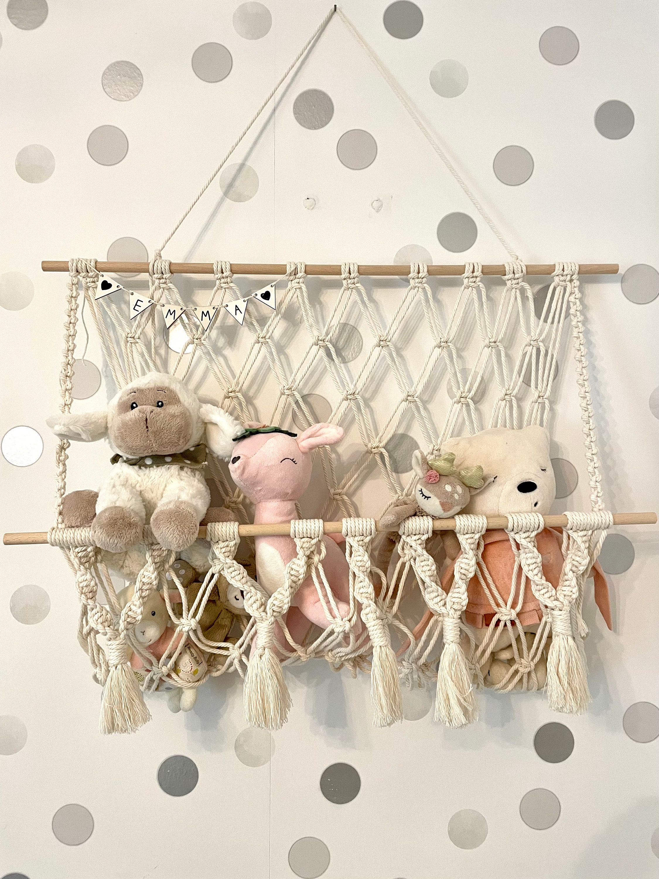 Toy Hammock/ Macrame Toy Hammock/ Wall Hanging Stuffed Animal Hammock/ Toy  Storage/ Kids Room Decor/ Boho Nursery Decor/ Macrame Toy Holder 