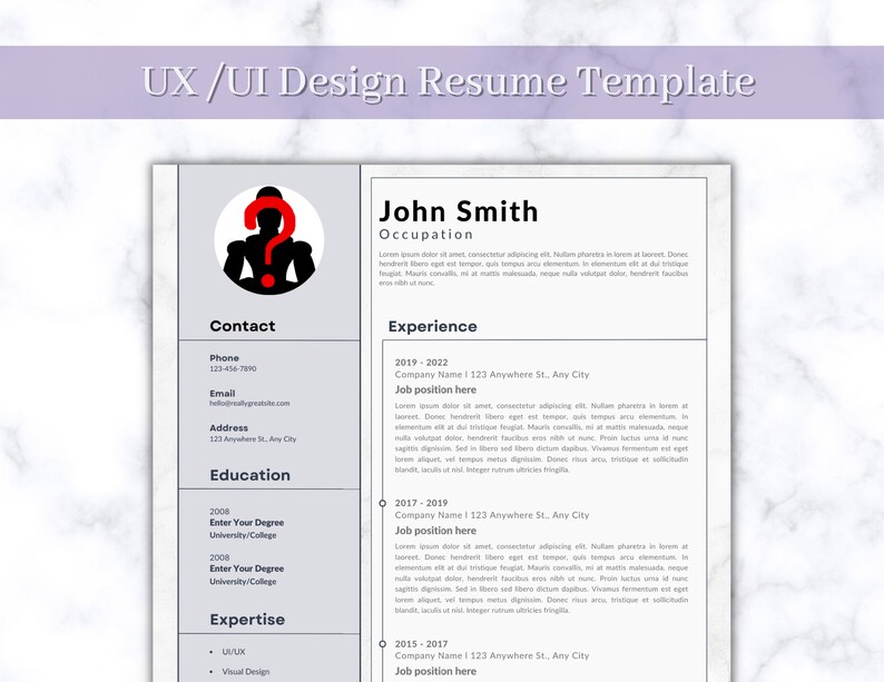 UX/UI Resume and Cover Letter Template, UI Resume and Cover Letter ...