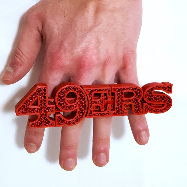 49ers Knuckle Rings - 3D Printed San Fransisco Fan Gear