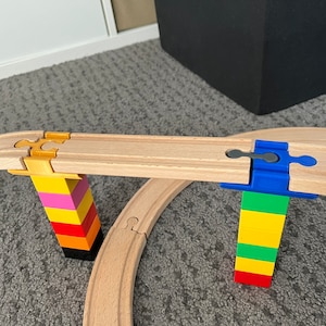 Connecting Brio IKEA Lillabo wooden railway with Lego Duplo
