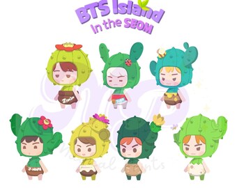 BTS Island in the SEOM (Cactus) / Digital stickers / PNG files