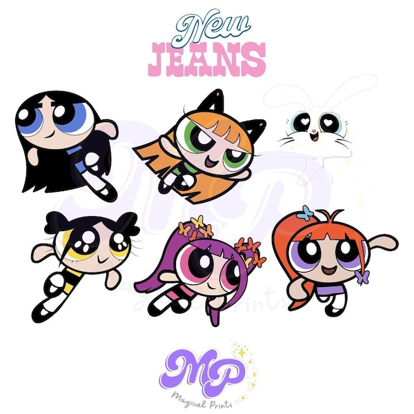 New Jeans Get Up  - Powerpuff Girls / PNG files / Digital stickers