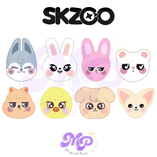 Cute SKZOO / Stray Kids / Digital stickers / PNG files