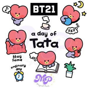 BT21 A day of Tata / BTS / Digital stickers / PNG files