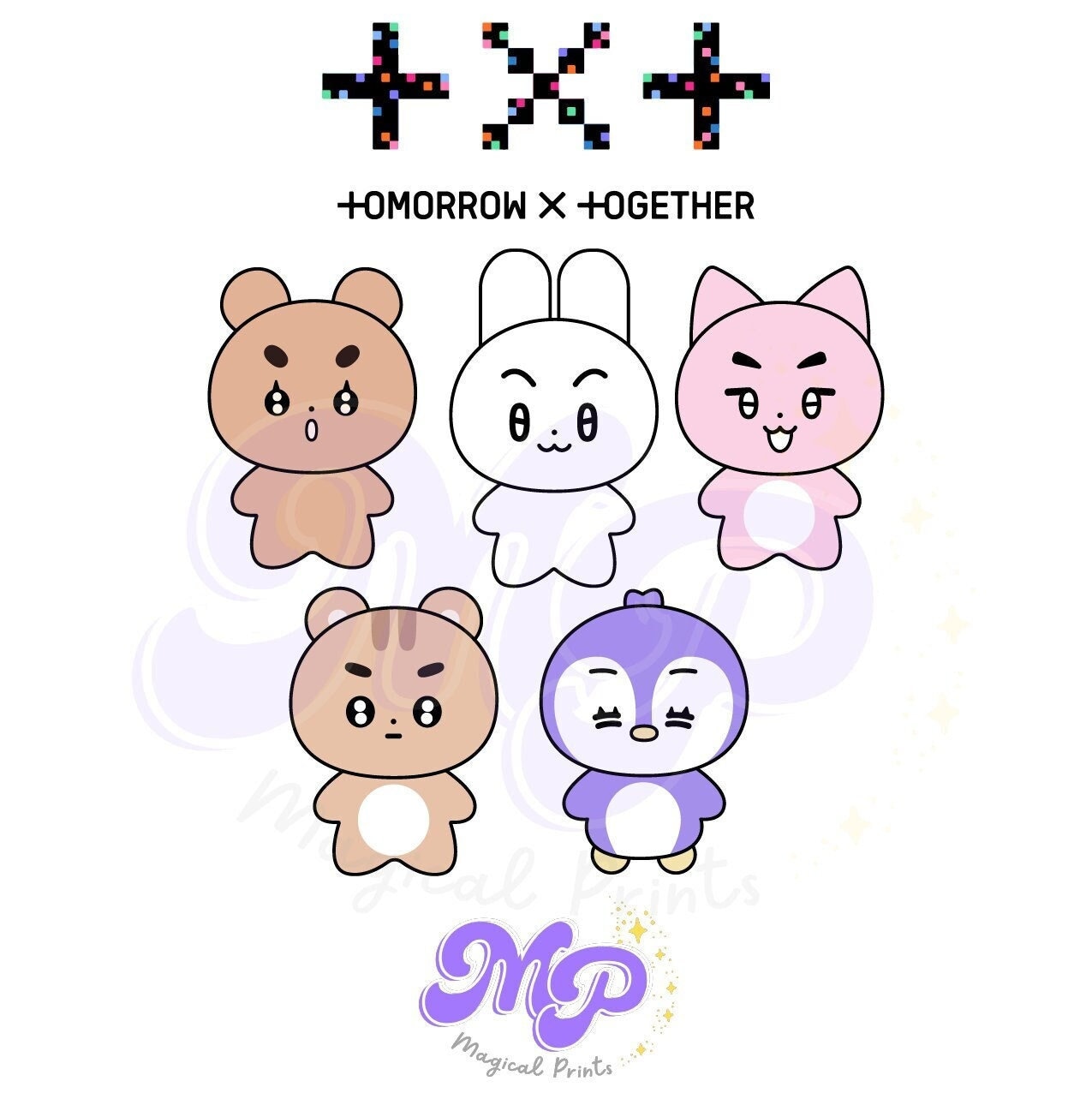 TXT Plush Dolls / Digital Stickers / PNG Files Etsy
