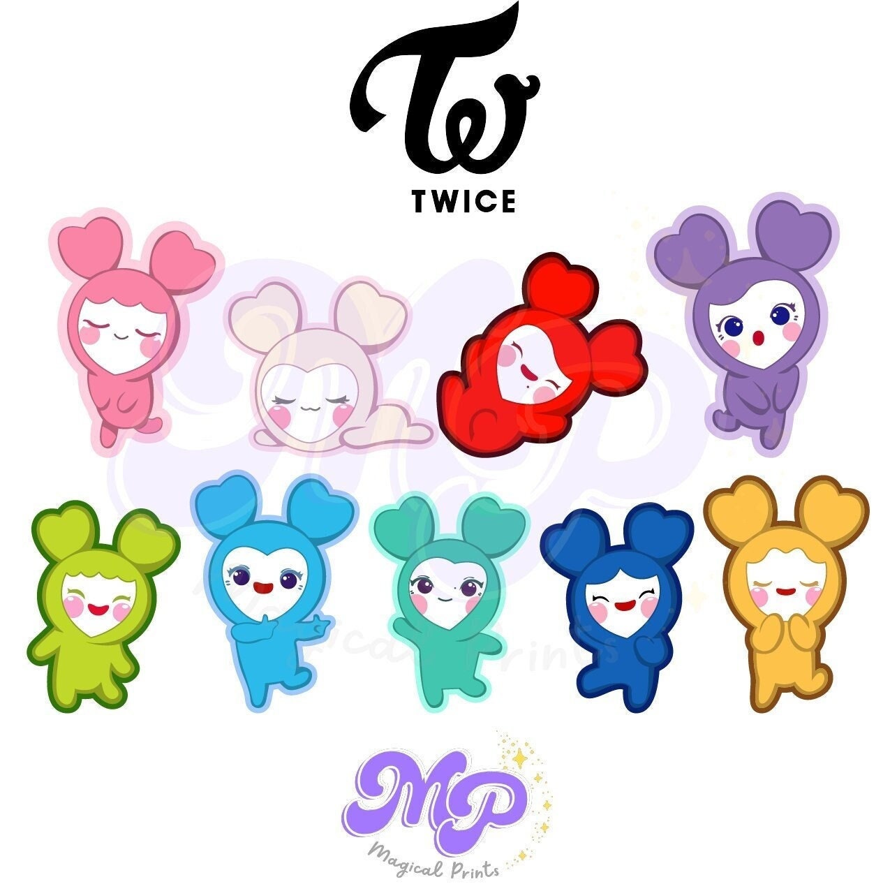 Twice Lovely Dolls / PNG Files / Digital Stickers 