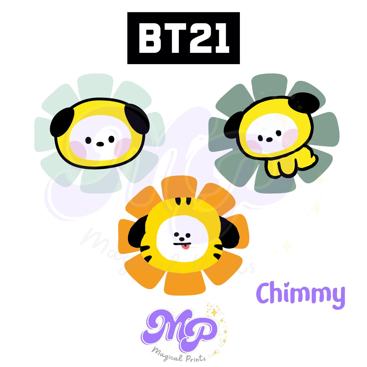 BT21 Flowers / BTS / Digital Stickers / PNG Files Etsy
