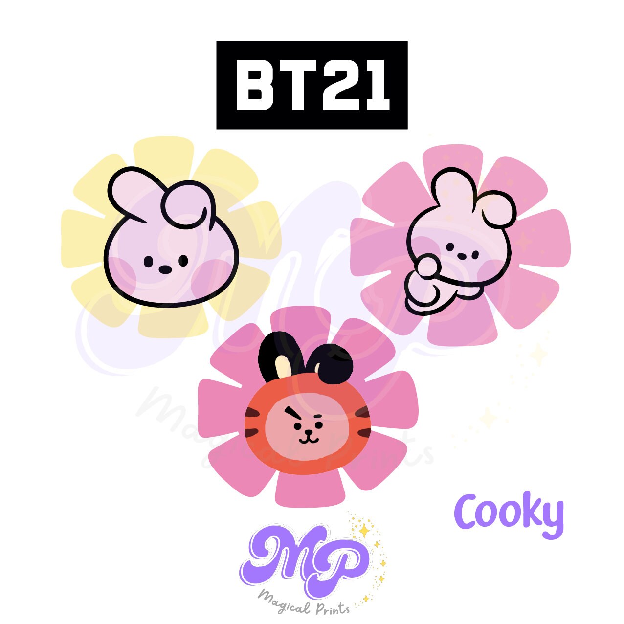 BT21 Flowers / BTS / Digital Stickers / PNG Files Etsy