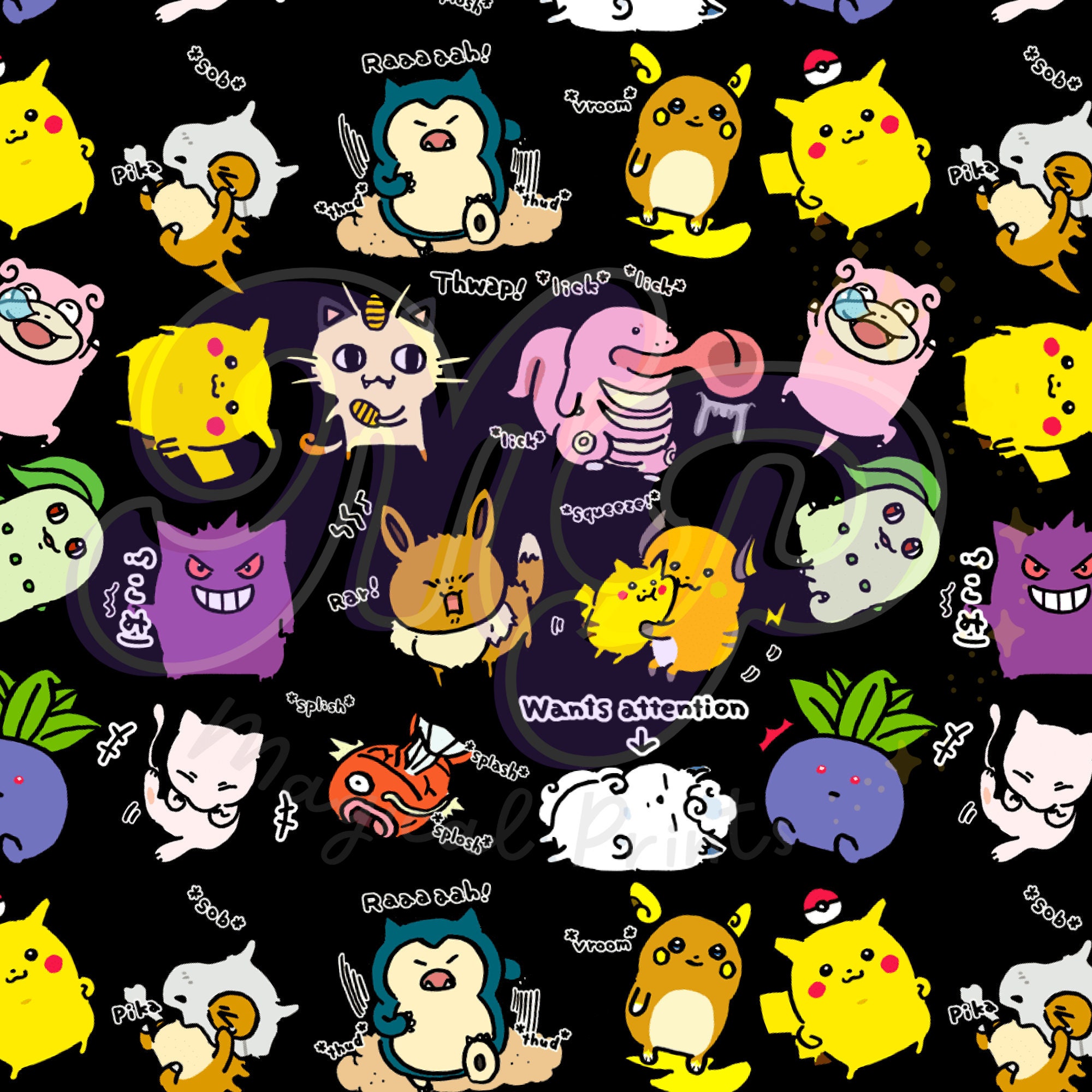Kawaii Pokemon Printable Pattern / Seamless File / Pattern - Etsy