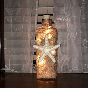 Starfish- Beach Themed Bottle Lamp