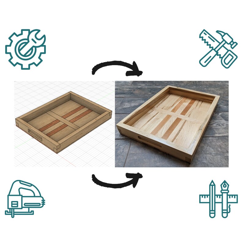 DIY Serving Tray Building Plan Wooden Serving Tray Design Serving Tray
