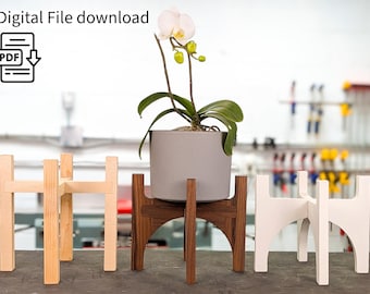 DIY Plant Stand PDF Woodworking Plan for Table Saw, Band-Saw, CNC