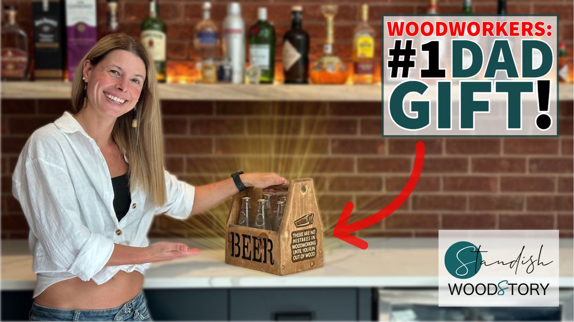 Beer Caddy Woodworking Plans SVG Lightburn Print Download Etsy