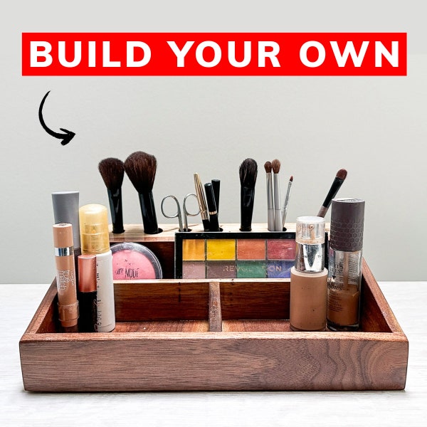 DIY Makeup Organizer Building Plan Wooden Makeup Organizer Design Makeup Organizer Woodworking Plans