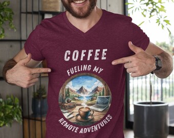 Regalo de los amantes del café, Amantes de los viajes, Camiseta amante de los viajes, Camiseta nómada digital, Me encanta el café, Viajar por el mundo