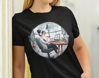 Camisa de trabajo remoto, nómada digital, trabajador remoto, camiseta nómada digital, camisa de trabajo desde casa, trabajo desde cualquier lugar, camiseta de viaje, autónomo