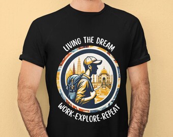 Camisa de trabajo remoto, nómada digital, trabajador remoto, camiseta nómada digital, camisa de trabajo desde casa, trabajo desde cualquier lugar, camiseta de viaje, autónomo