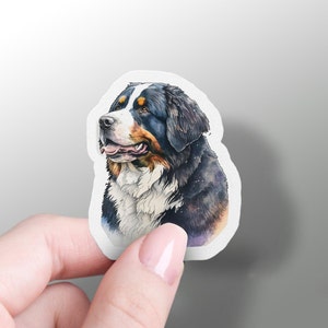 Berner Sennenhund gemalt Aufkleber Hunde Aufkleber Aufkleber niedlichen Vinyl Hundebesitzer Aufkleber für Laptop Haustier Hydroflask Aufkleber Notebook Aufkleber Telefon