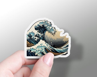 Painted Wave Sticker Cool Wave Laptop Decal Colorful Surfing Wave Sticker Beach Lover Wave Sticker Gift for Beach Lover Vinyl Summer Decal