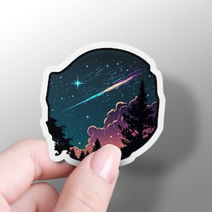 Shooting Star Sticker Cool Star Laptop Sticker Vinyl Telefoon Decal Fun Hydroflask Sticker Stargazer Lover Gift Star Gazer Gift Space Enthusiast