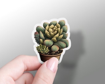 Succulent Sticker Plant Decal Cute Vinyl Sticker for Laptop Succulent Hydroflask Stickers Nature Sticker Vinyl Phone Stickers for Planner
