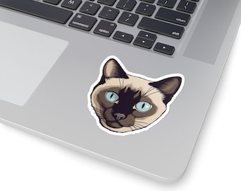Siamese Cat Sticker, Cute Cat Decal, Vinyl, Kindle Stickers, Cat Bumper Sticker, Crazy Cat Lady, Phone Charm, Cat Lover, Cats, Siamese, Gift