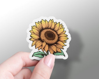 Sunflower Sticker Flower Decal Sticker Cute Vinyl Fun Sticker for Laptop Plant Hydroflask Sticker Notebook Gardening Sticker Phone Sticker