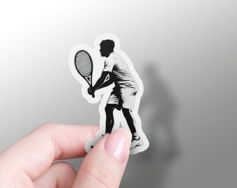 Pegatina de tenis, regalo de amante del tenis, pegatina de vinilo para teléfono, calcomanía de hombre de tenis, pegatina de hidrofrasco genial, pegatina para ordenador portátil para amantes del tenis, deporte de primavera 2023