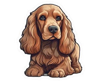 Cocker Spaniel Dog Sticker | Kiss-Cut Vinyl Sticker, Laptop Decal