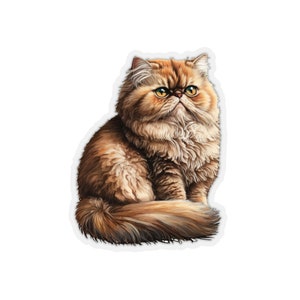 Persian Cat Sticker Cute Persian Cat Sticker Vinyl Cat Phone Sticker Cat Owner Gift Cat Lover Sticker Cute Cat Owner Laptop Sticker Pet Gift image 2